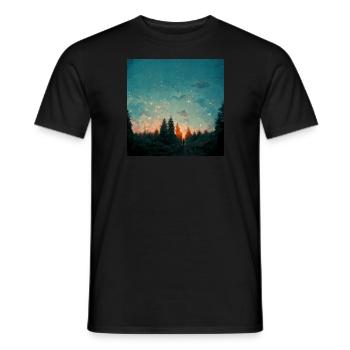 Sunset in the forest - Men's T-Shirt - black - Front - AI Model Male 178 light (178cm)