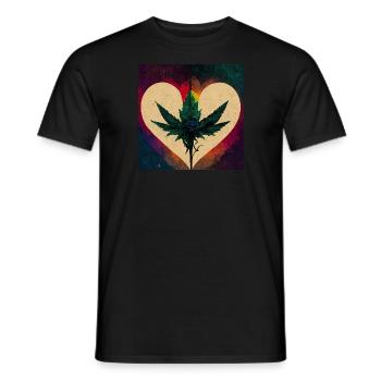 Résumé de l’amour du cannabis - T-shirt homme - noir - Devant - AI Model Male 178 light (178cm)