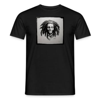Rastafarian sketch painting - Men's T-Shirt - black - Front - AI Model Male 178 light (178cm)
