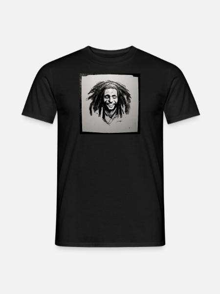 Rastafarian sketch painting - Men's T-Shirt - black