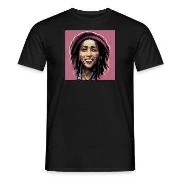 Rastafarian sketch painting - Men's T-Shirt - black - Front - AI Model Male 178 light (178cm)