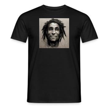 Rastafarian sketch painting - Men's T-Shirt - black - Front - AI Model Male 178 light (178cm)