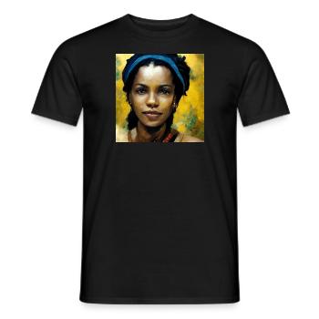 Schöne Jamaikanische Frauenmalerei - Männer T-Shirt - Schwarz - Vorne - AI Model Male 178 light (178cm)