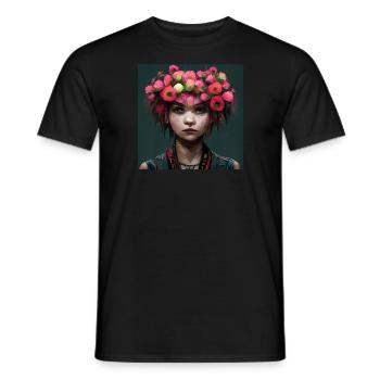 Flower punk girls - Men's T-Shirt - black - Front - AI Model Male 178 light (178cm)