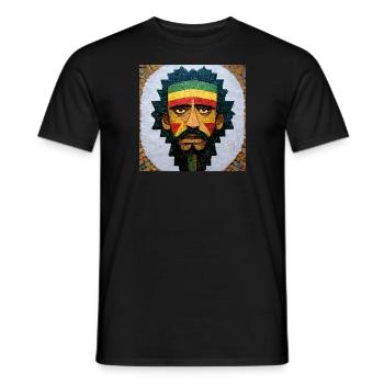 Mosaik Rasta-malerei - Männer T-Shirt - Schwarz - Vorne - AI Model Male 178 light (178cm)