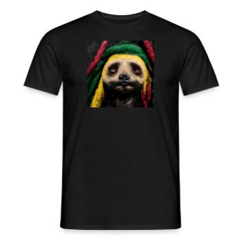 Rasta sloth - Men's T-Shirt - black - Front - AI Model Male 178 light (178cm)