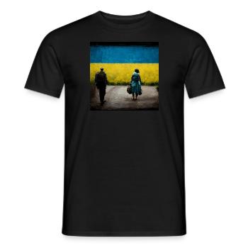 Ukrainischer Soldat, Der Nach Hause Kommt - Männer T-Shirt - Schwarz - Vorne - AI Model Male 178 light (178cm)