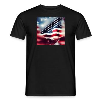 Logo du drapeau américain - T-shirt homme - noir - Devant - AI Model Male 178 light (178cm)