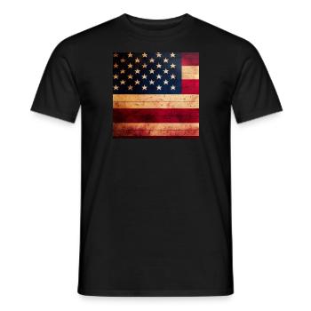 Logo du drapeau américain - T-shirt homme - noir - Devant - AI Model Male 178 light (178cm)