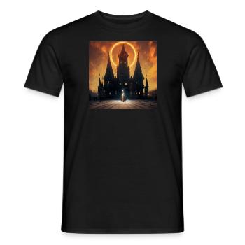 Halloween castle painting - Männer T-Shirt - Schwarz - Vorne - AI Model Male 178 light (178cm)