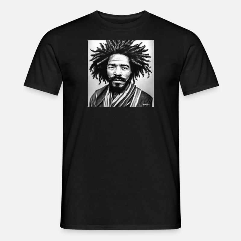 Rasta Man Skizzenkunst - Männer T-Shirt - Schwarz