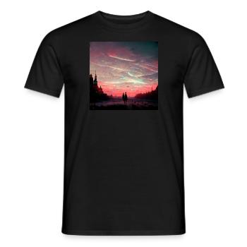 Fantasy Mystery Landschaftsmalerei - Männer T-Shirt - Schwarz - Vorne - AI Model Male 178 light (178cm)