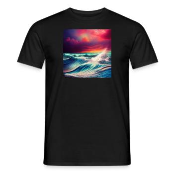 Trippy Ozean - Männer T-Shirt - Schwarz - Vorne - AI Model Male 178 light (178cm)
