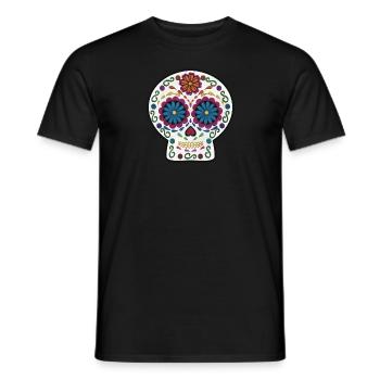 Skul l/ Calavera/ Skelettkopf / Totenkopf - Men's T-Shirt - black - Front - AI Model Male 178 light (178cm)