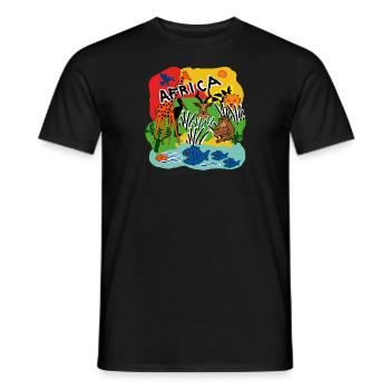 Africa fish - Men's T-Shirt - black - Front - AI Model Male 178 light (178cm)