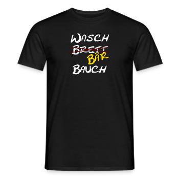 Waschbrett Bauch | Ironischer Spruch Geschenkidee - Männer T-Shirt - Schwarz - Vorne - AI Model Male 178 light (178cm)