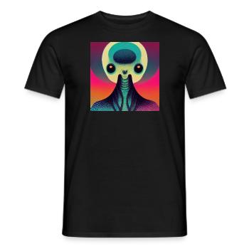 Alien sychedelic horror - Men's T-Shirt - black - Front - AI Model Male 178 light (178cm)