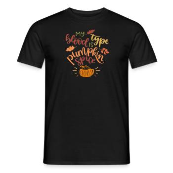 mon groupe sanguin est l’épice de citrouille - T-shirt homme - noir - Devant - AI Model Male 178 light (178cm)