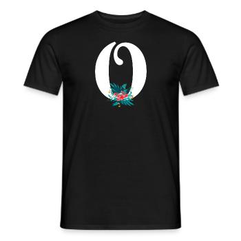 Buchstabe O Blüte - Männer T-Shirt - Schwarz - Vorne - AI Model Male 178 light (178cm)