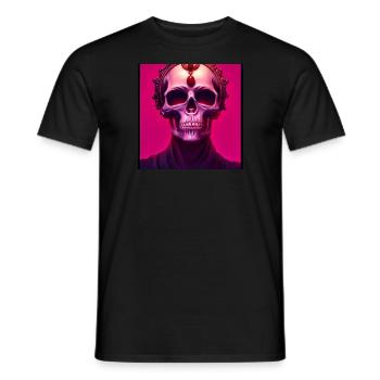 Crâne rose - T-shirt homme - noir - Devant - AI Model Male 178 light (178cm)
