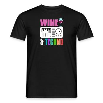Wine & Techno Awesome Retro Techno Designs - T-shirt homme - noir - Devant - AI Model Male 178 light (178cm)