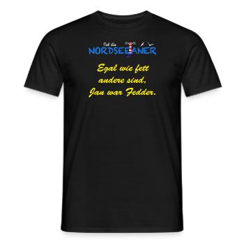 002 Nordseeaner Fetter Jan - Hell - Männer T-Shirt - Schwarz - Vorne - AI Model Male 178 light (178cm)