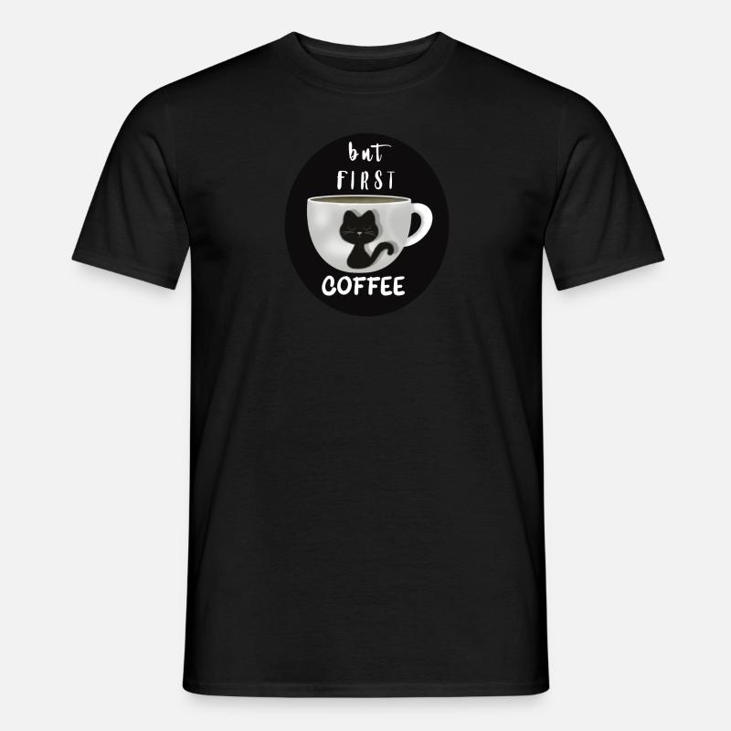 Aber erstmal einen Kaffee - Männer T-Shirt - Schwarz