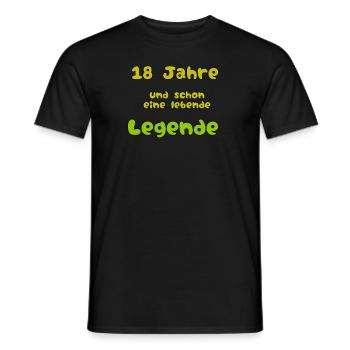 18 Jahre und schon eine lebende Legende - Männer T-Shirt - Schwarz - Vorne - AI Model Male 178 light (178cm)
