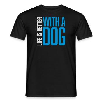 better with a dog - Männer T-Shirt - Schwarz - Vorne - AI Model Male 178 light (178cm)