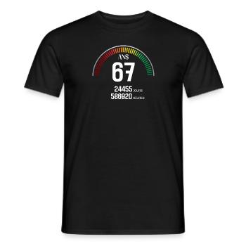 Anniversaire 67 ans Compteur - T-shirt homme - noir - Devant - AI Model Male 178 light (178cm)