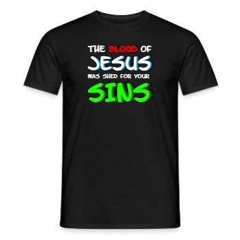 Shed 4 Your Sins - Jesus Saves - Men's T-Shirt - black - Front - AI Model Male 178 light (178cm)