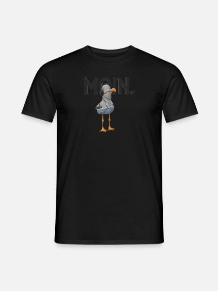 Moin Möwe Lustig Seemann Begrüssung Küste Norden - Männer T-Shirt - Schwarz