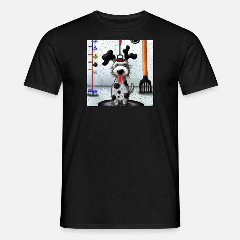 Hund - Handwerker - Helfend - Männer T-Shirt - Schwarz