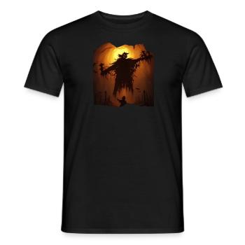 Halloween ghost with pumpkin - Men's T-Shirt - black - Front - AI Model Male 178 light (178cm)
