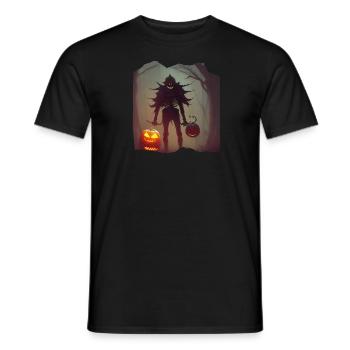 Halloween Geist mit Kürbis - Männer T-Shirt - Schwarz - Vorne - AI Model Male 178 light (178cm)