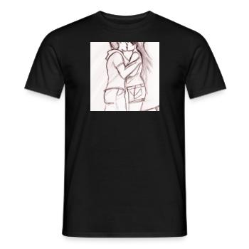 LGBT Queer Kuss 🌈🌈 - Männer T-Shirt - Schwarz - Vorne - AI Model Male 178 light (178cm)