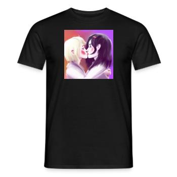 LGBT Queer kiss 🌈🌈 - Men's T-Shirt - black - Front - AI Model Male 178 light (178cm)