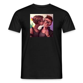 LGBT Queer kiss 🌈🌈 - Men's T-Shirt - black - Front - AI Model Male 178 light (178cm)