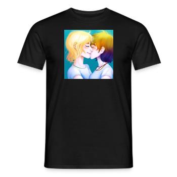 LGBT Queer Kuss 🌈🌈 - Männer T-Shirt - Schwarz - Vorne - AI Model Male 178 light (178cm)