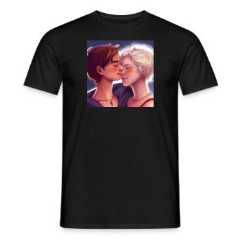 LGBT Queer kiss 🌈🌈 - Men's T-Shirt - black - Front - AI Model Male 178 light (178cm)