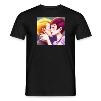 LGBT Queer kiss 🌈🌈 - Men's T-Shirt - black - Front - AI Model Male 178 light (178cm)