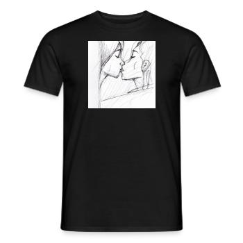 LGBT Queer Kuss 🌈🌈 - Männer T-Shirt - Schwarz - Vorne - AI Model Male 178 light (178cm)