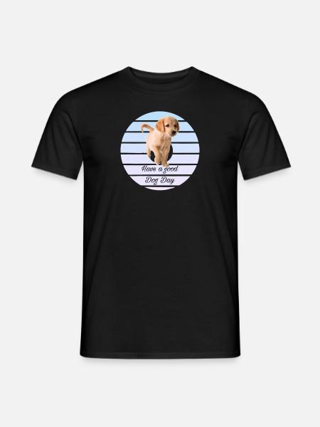 Puppy souhaite une bonne journée - T-shirt homme - noir