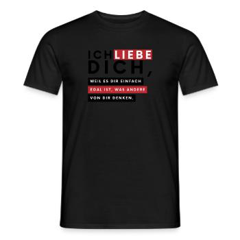 Ich liebe dich. Schenke deine Liebesbotschaft. - Männer T-Shirt - Schwarz - Vorne - AI Model Male 178 light (178cm)
