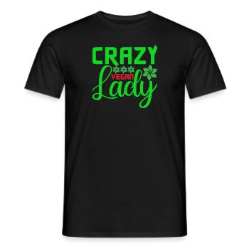 Crazy Vegan Lady - Men's T-Shirt - black - Front - AI Model Male 178 light (178cm)