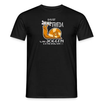 DAS IST FRIEDA WIR JOGGEN GEMEINSAM cooler Spruch - Männer T-Shirt - Schwarz - Vorne - AI Model Male 178 light (178cm)