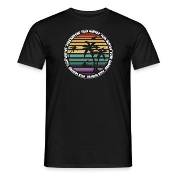 Fuck Winter, Summer Love Winter Hater Gift Idea - T-shirt homme - noir - Devant - AI Model Male 178 light (178cm)