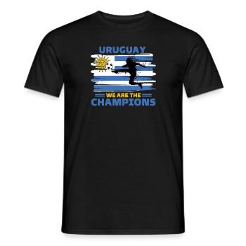 Uruguay Football 2022 Uruguayan Fan Football - Men's T-Shirt - black - Front - AI Model Male 178 light (178cm)