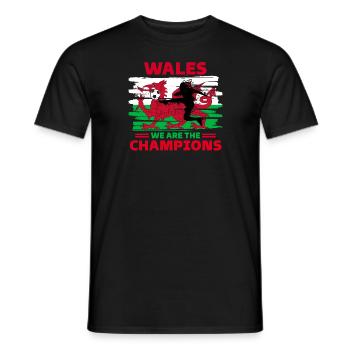 Wales Football 2022 Wales supporters Football - Men's T-Shirt - black - Front - AI Model Male 178 light (178cm)