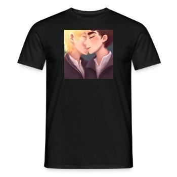 LGBT Queer Kuss 🌈🌈 - Männer T-Shirt - Schwarz - Vorne - AI Model Male 178 light (178cm)